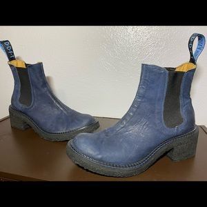Blue John Fluevog Combat Boots - Chealsea style leather
